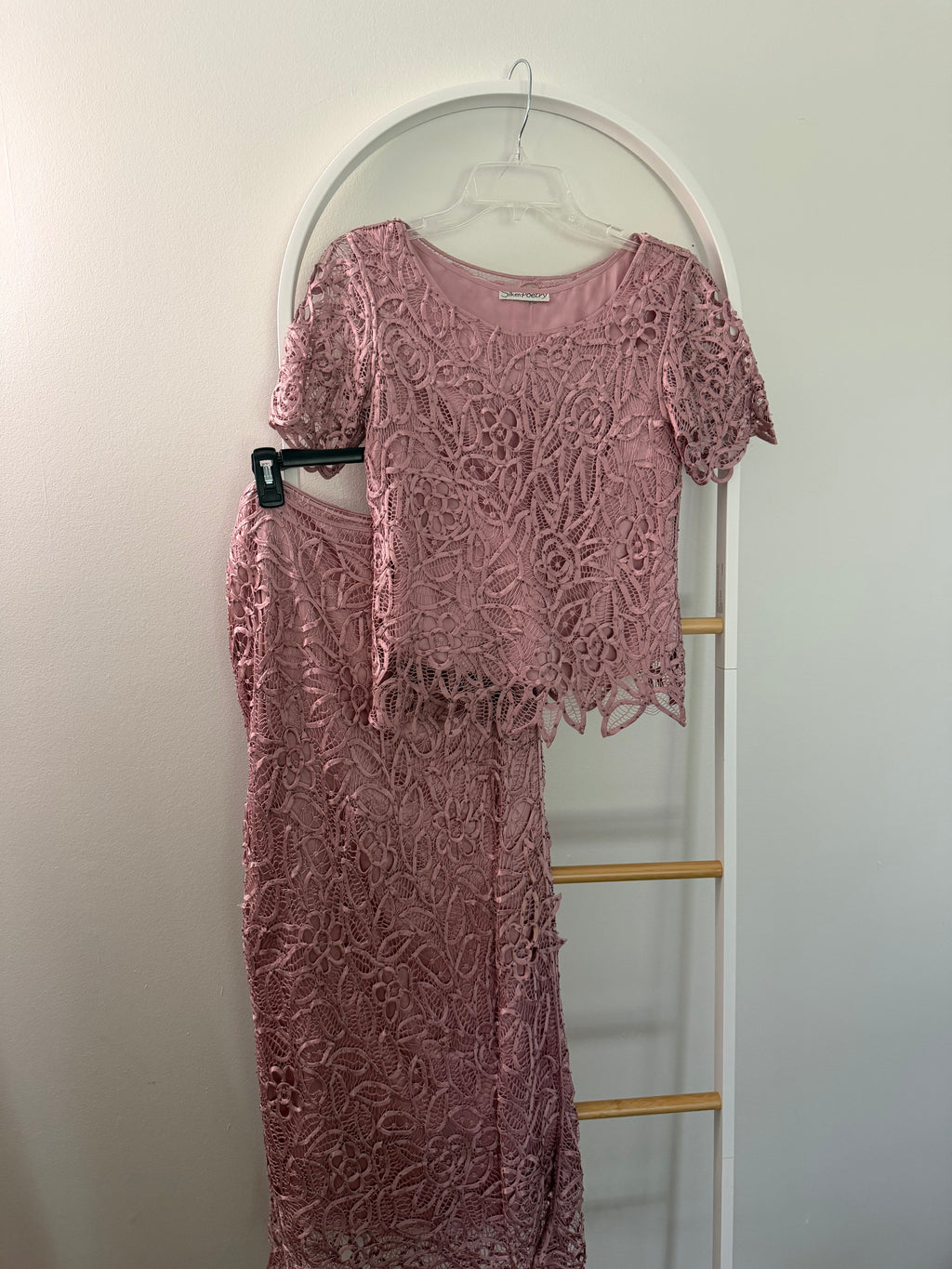 Vintage Silken Poetry Skirt and Blouse Set