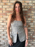 Playful Plaid Strapless Top