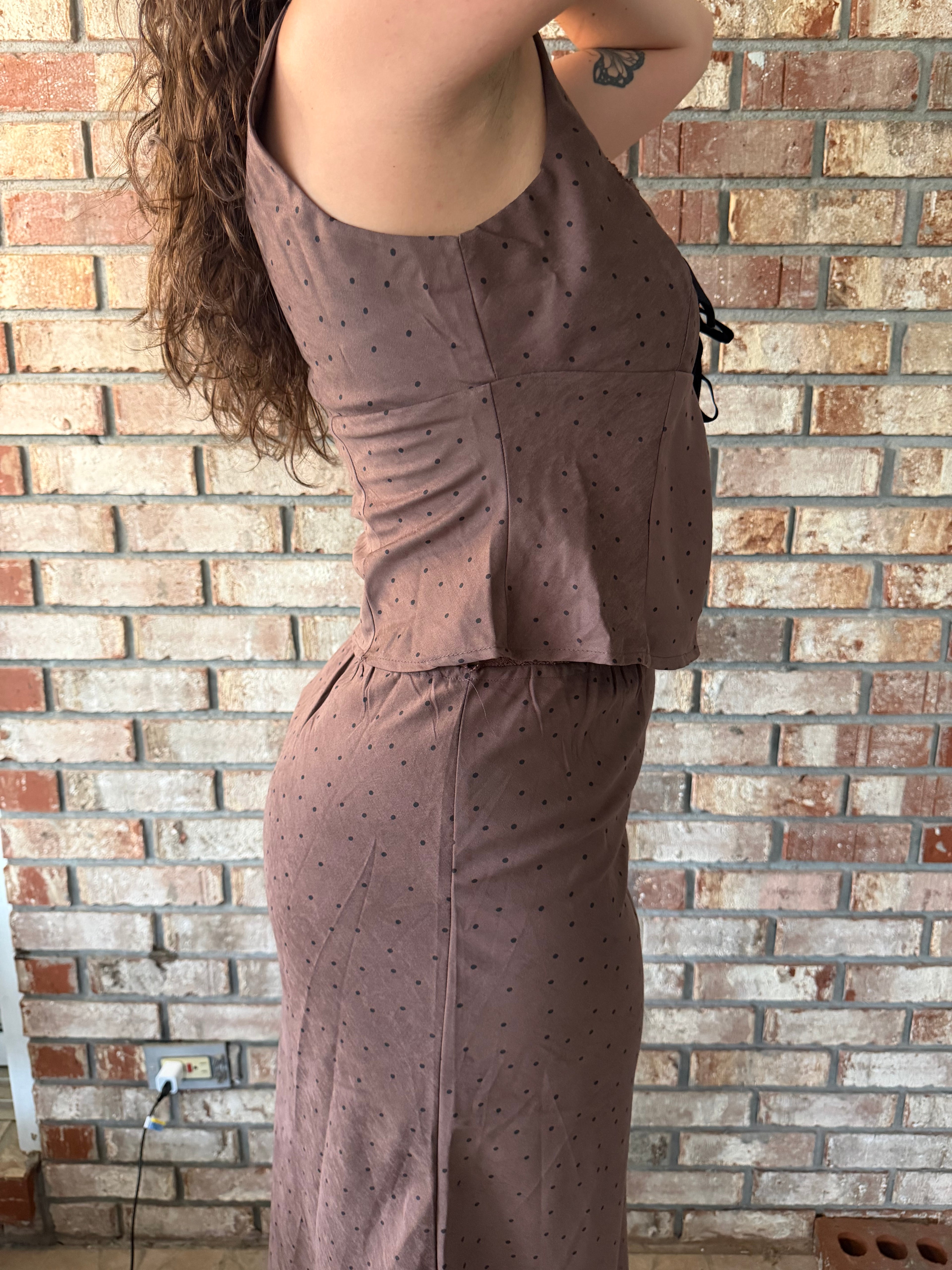 Espresso Polka Dot Skirt