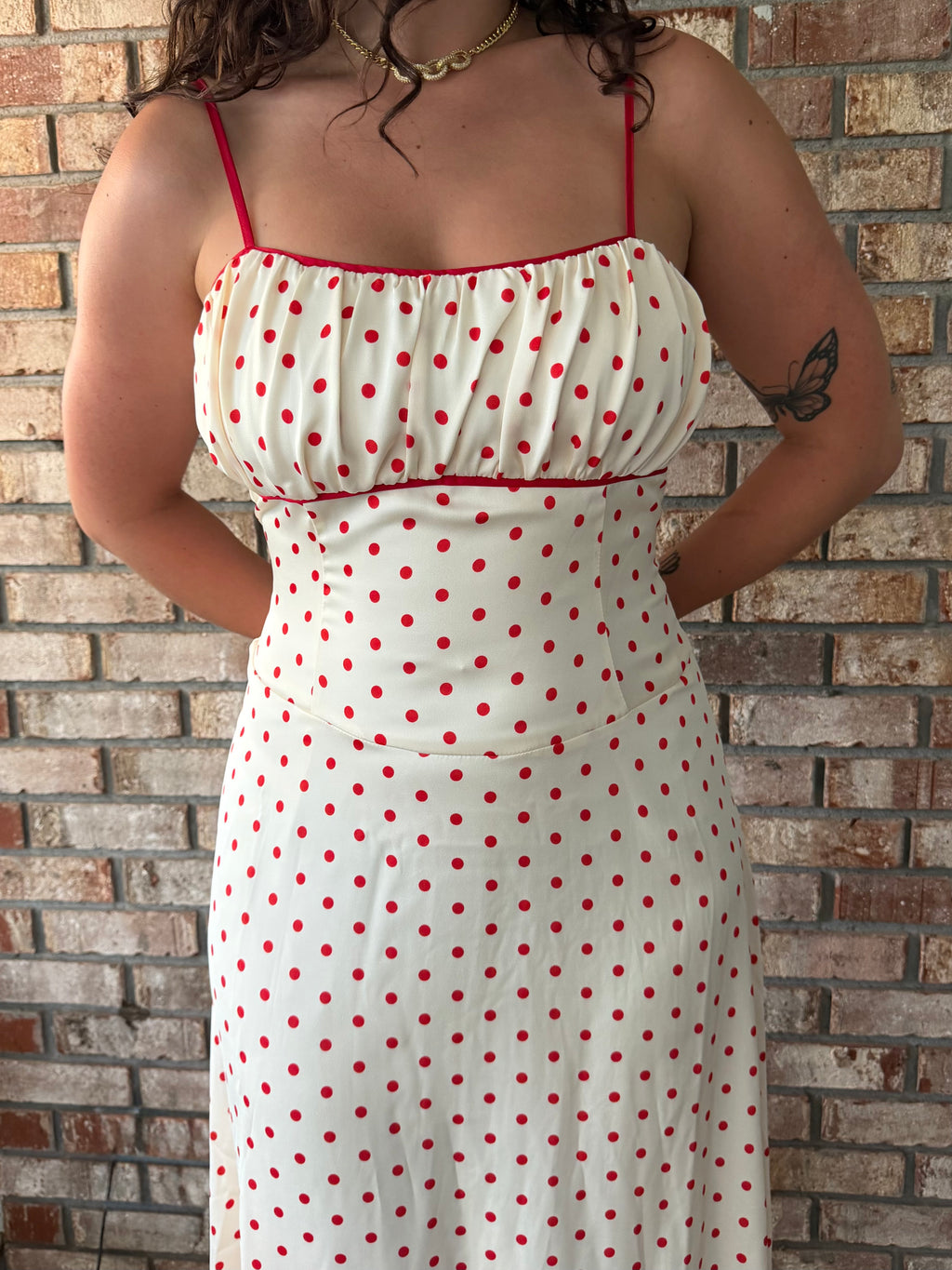 Silky & Sweet Red Polka Dot Midi Dress