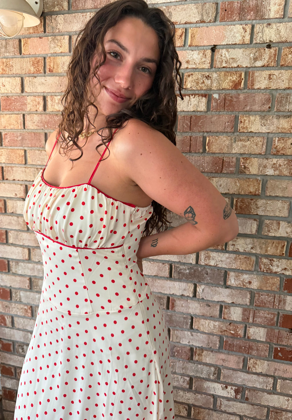 Silky & Sweet Red Polka Dot Midi Dress
