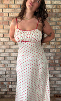 Silky & Sweet Red Polka Dot Midi Dress