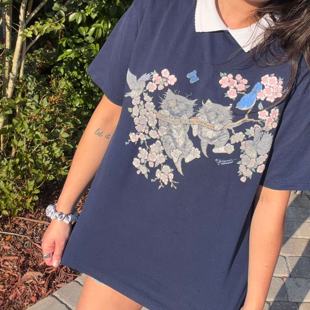 Vintage Cat Collar Shirt