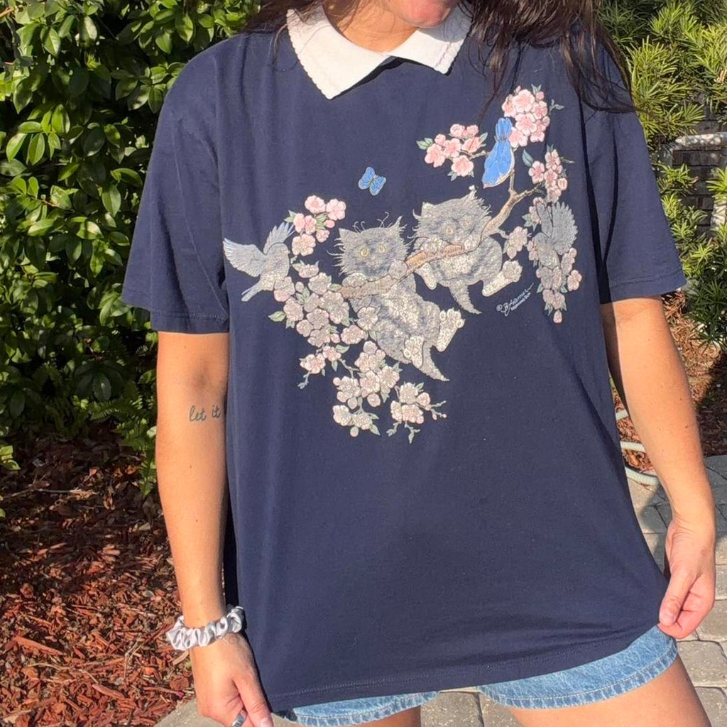 Vintage Cat Collar Shirt