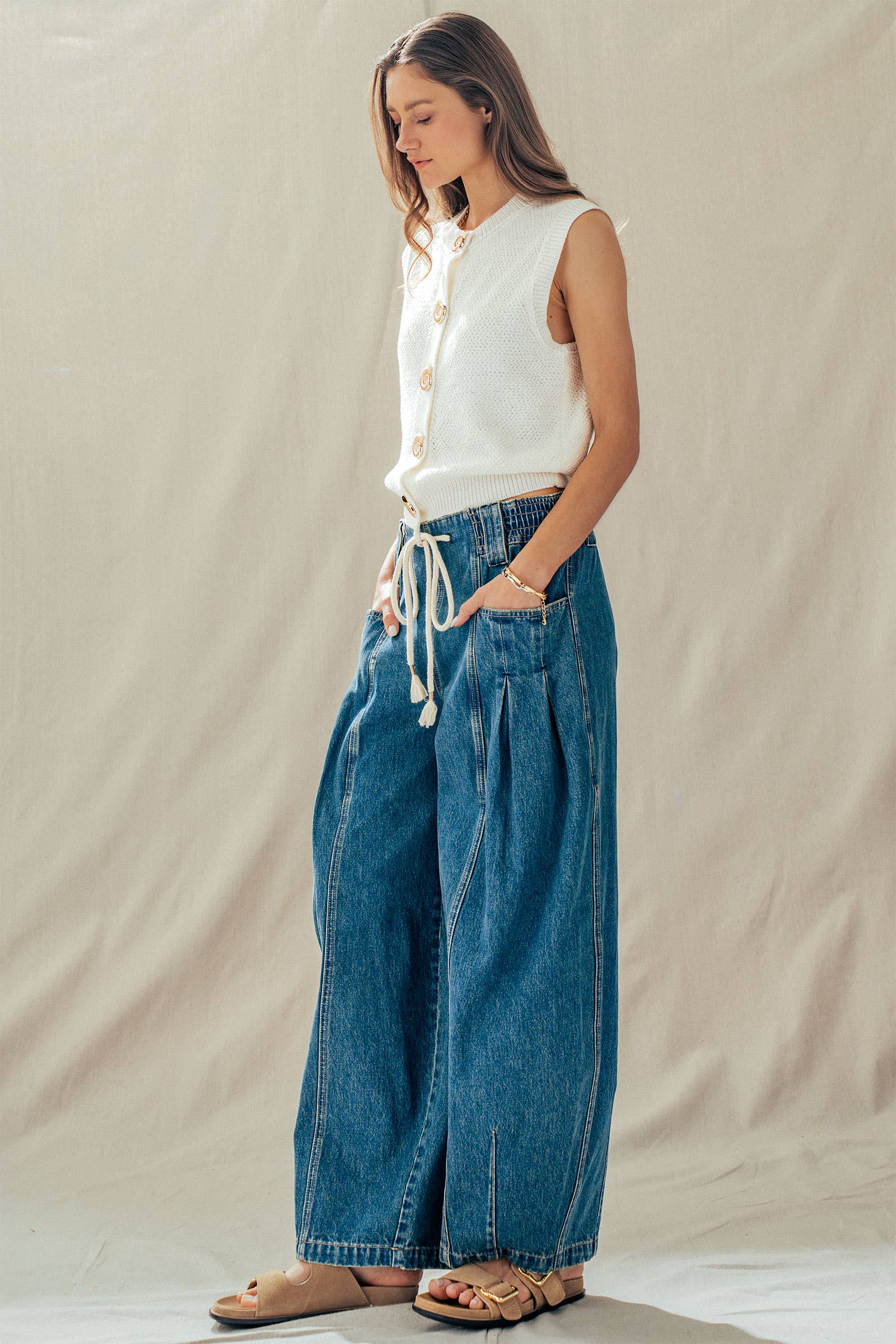 Rope Drawstring Balloon Pants