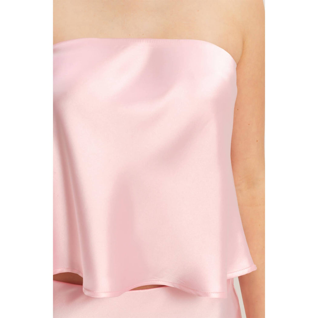 The Brittany Satin Tube Top