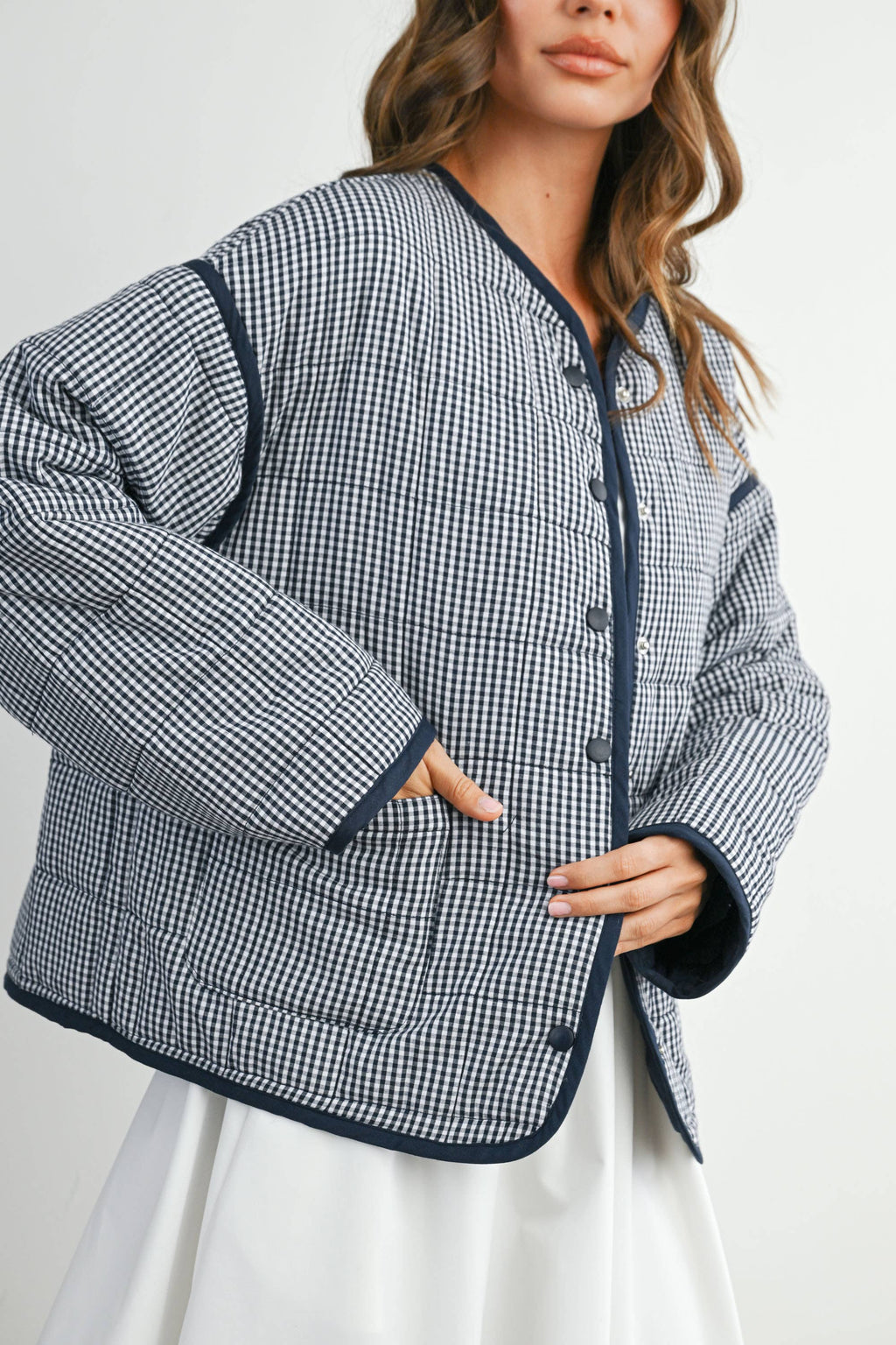 Buttoned Quilted Puffer Jacket