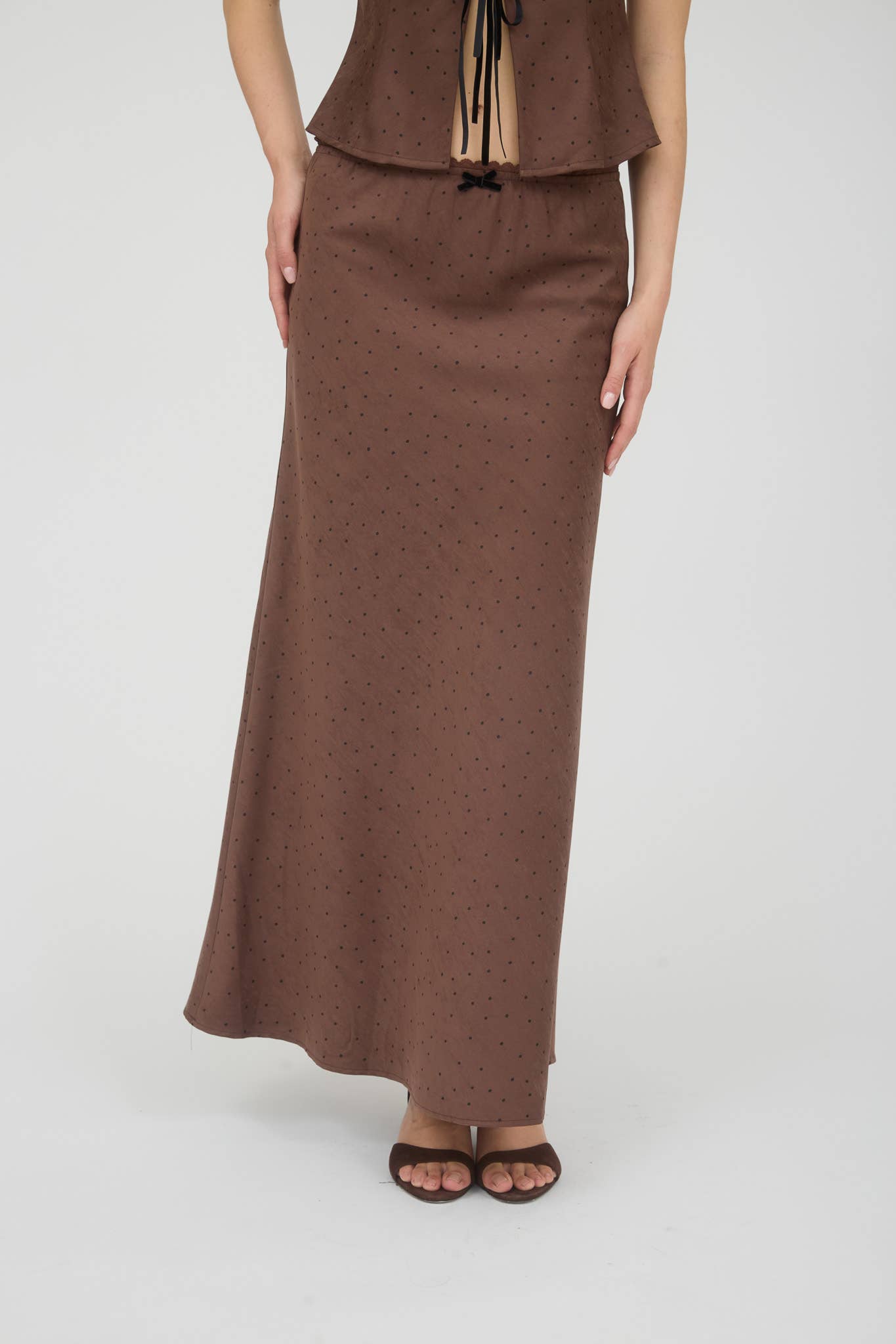 Espresso Polka Dot Skirt