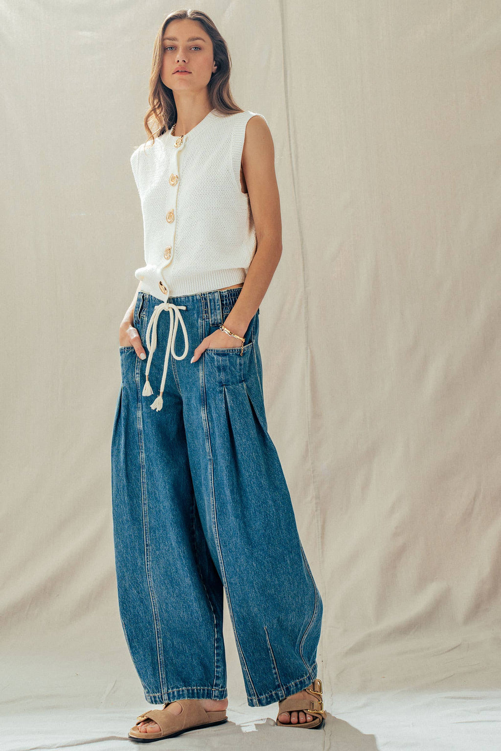 Rope Drawstring Balloon Pants