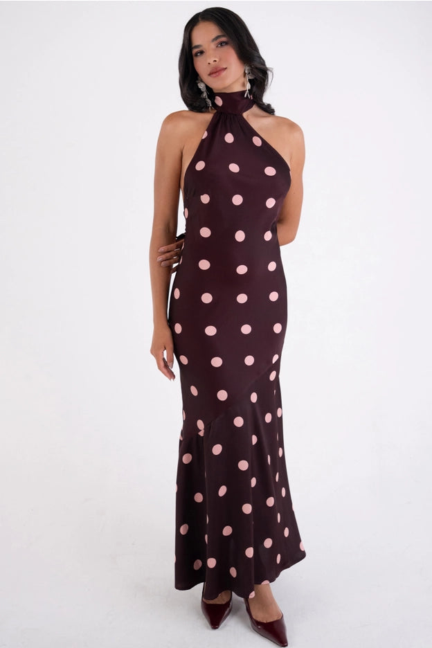 Wine & Dine Polka Dot Maxi Dress