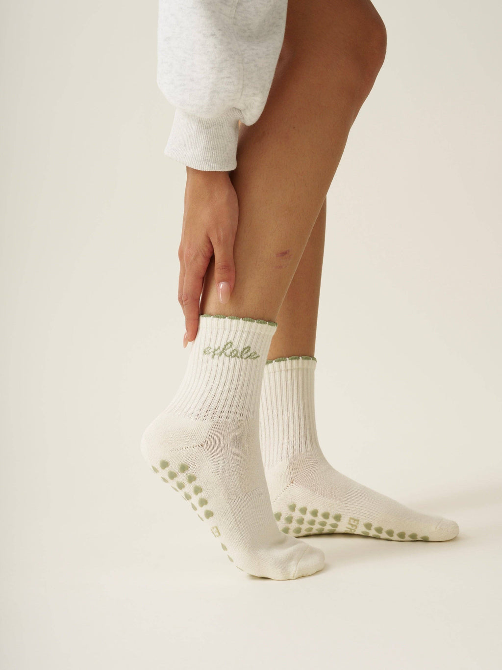 Inhale x Exhale Ruffled Grip Socks