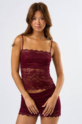 Midnight Ruby Lace Tank