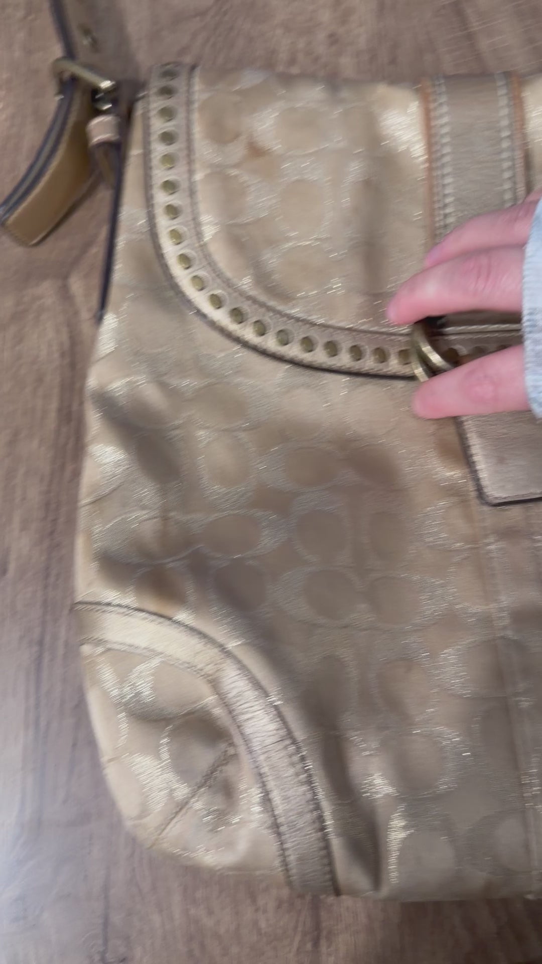 Coach Signature C Studded Flap Saddle Bag